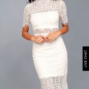 Lulus white lace dress